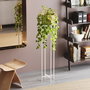 Aberto Design GED-024-C Maceta Decorativa Blanco y Dorado de 108 cm